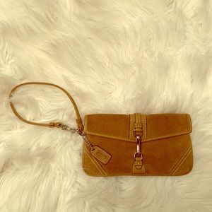 Coach Suede Leather Wristlet